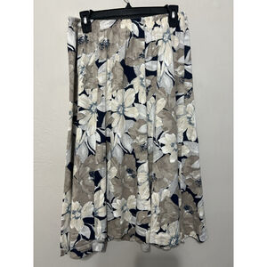 Vtg 90 Cricket Lane Blue Peasant Skirt Women Floral Midi Elastic Waist 16